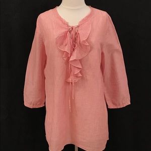 Red & white stripe cotton blouse